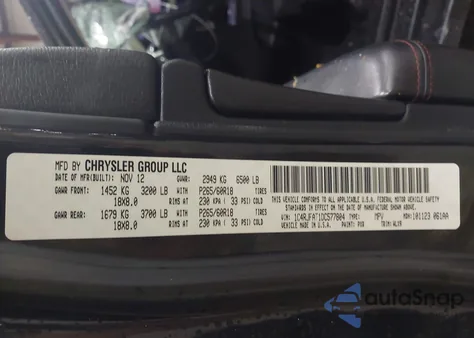 2013 Jeep Grand Cherokee Laredo Trailhawk из США, поврежденный, VIN 1C4RJFAT1DC577804